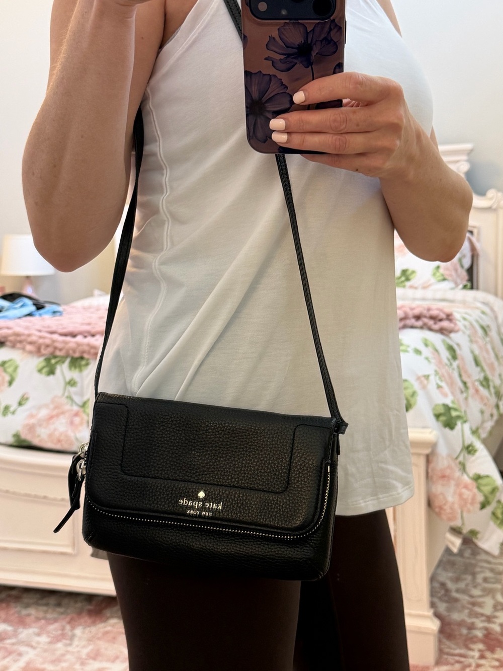 kate spade Black Pebbled Leather Crossbody Purse